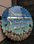 Personalized Ocean Resin Name Plate – Custom Family Name Board | Handmade Home Entrance Décor