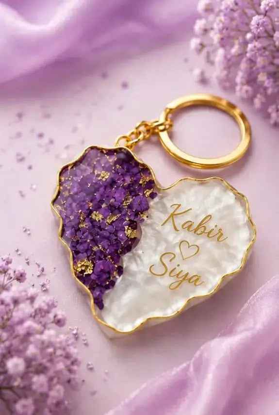 Personalized Resin Heart Keychain – A Keepsake of Love You Carry Everywhere