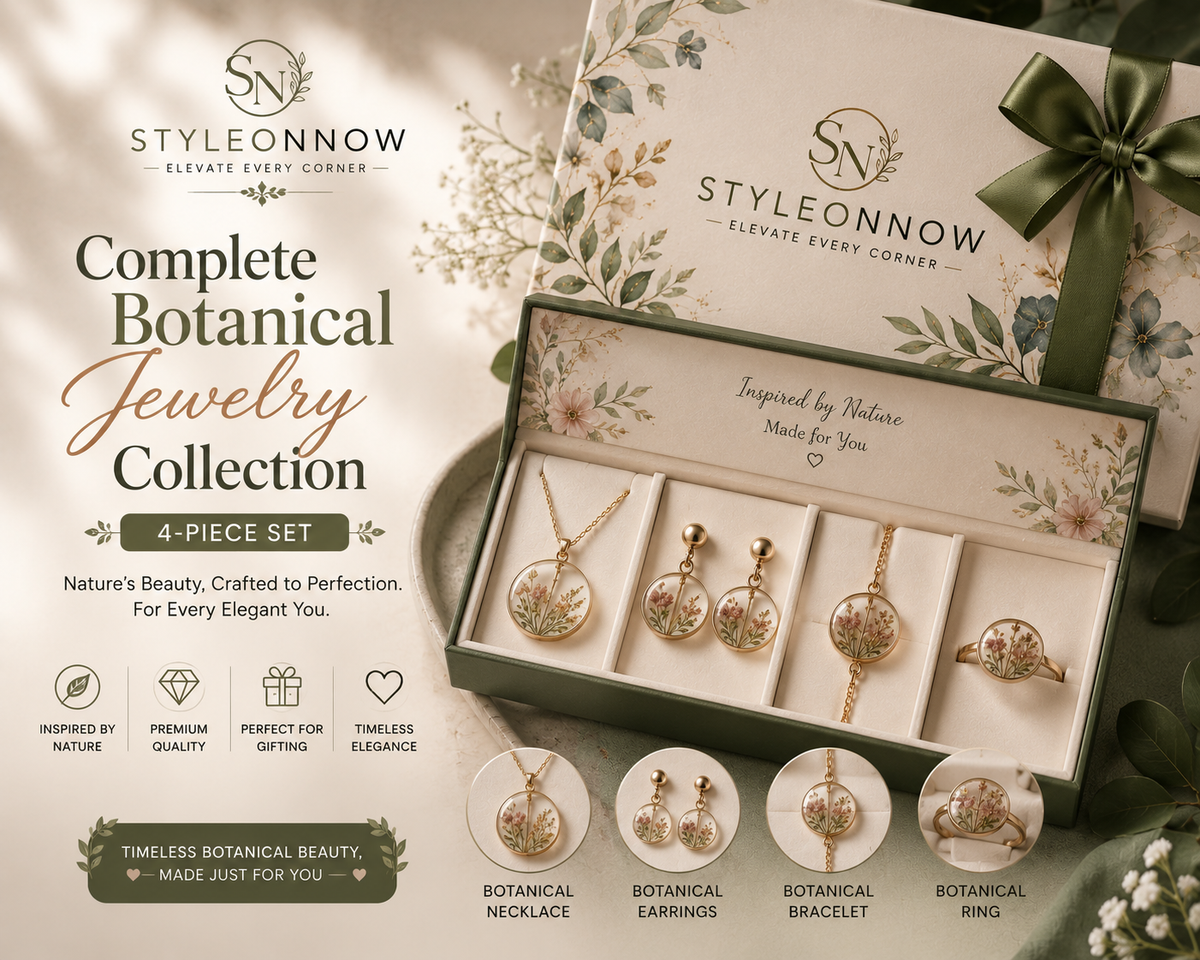 🌿 Complete Botanical Jewelry Collection – 4-Piece Set Styleonnow 🌿 Complete Botanical Jewelry Collection – 4-Piece Set
