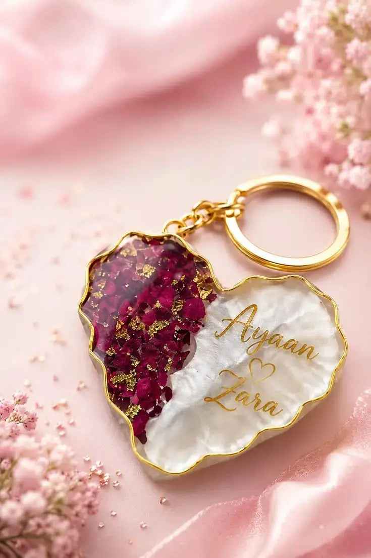 Personalized Resin Heart Keychain – A Keepsake of Love You Carry Everywhere