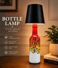 Handcrafted Colorful Bottle Lamp – Artistic Table Lamp with Black Shade | Eco-Friendly Home Décor