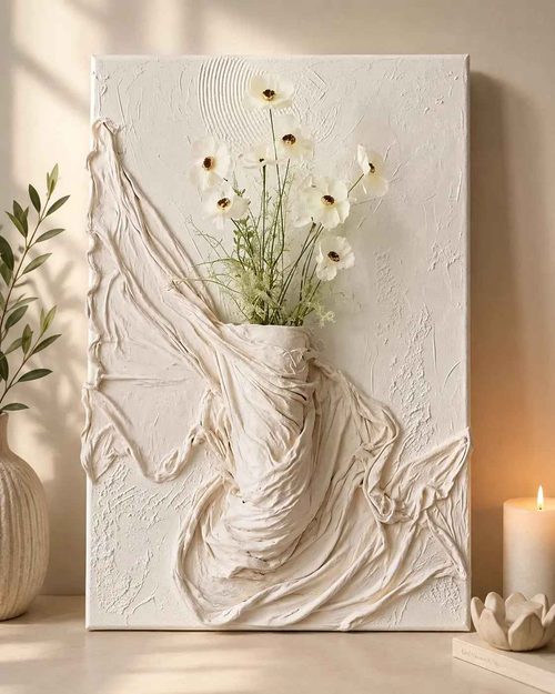 Handcrafted 3D Floral Wall Art – Elevate Your Space with Sculpted Elegance
