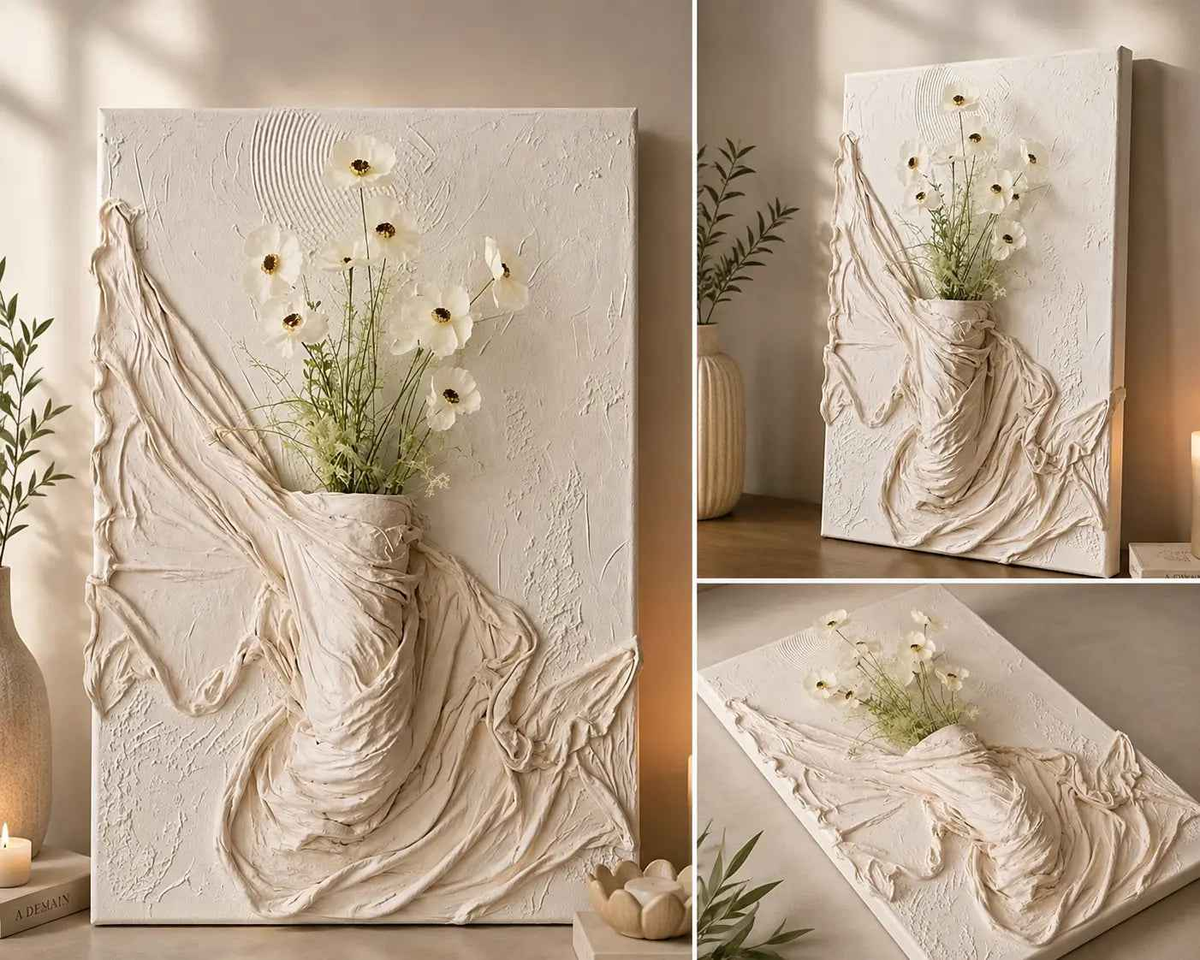Handcrafted 3D Floral Wall Art – Elevate Your Space with Sculpted Elegance