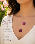 Handcrafted Purple Flower Necklace – Stylish Lariat Botanical Beauty