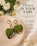Handcrafted Green Leaf Earrings – Nature's Heartfelt Charm