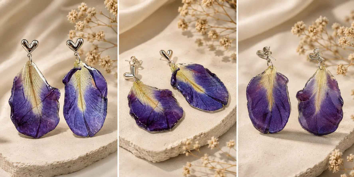 Enchanting Handcrafted Resin Drop Earrings | Lightweight Botanical Beauty