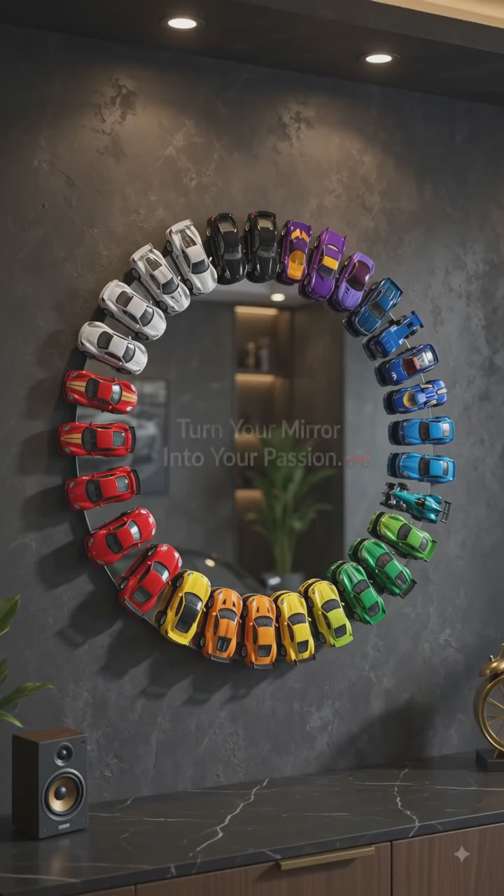 Custom Car Collection Wall Mirror – Transform Your Space with Unique Die-Cast Car Decor