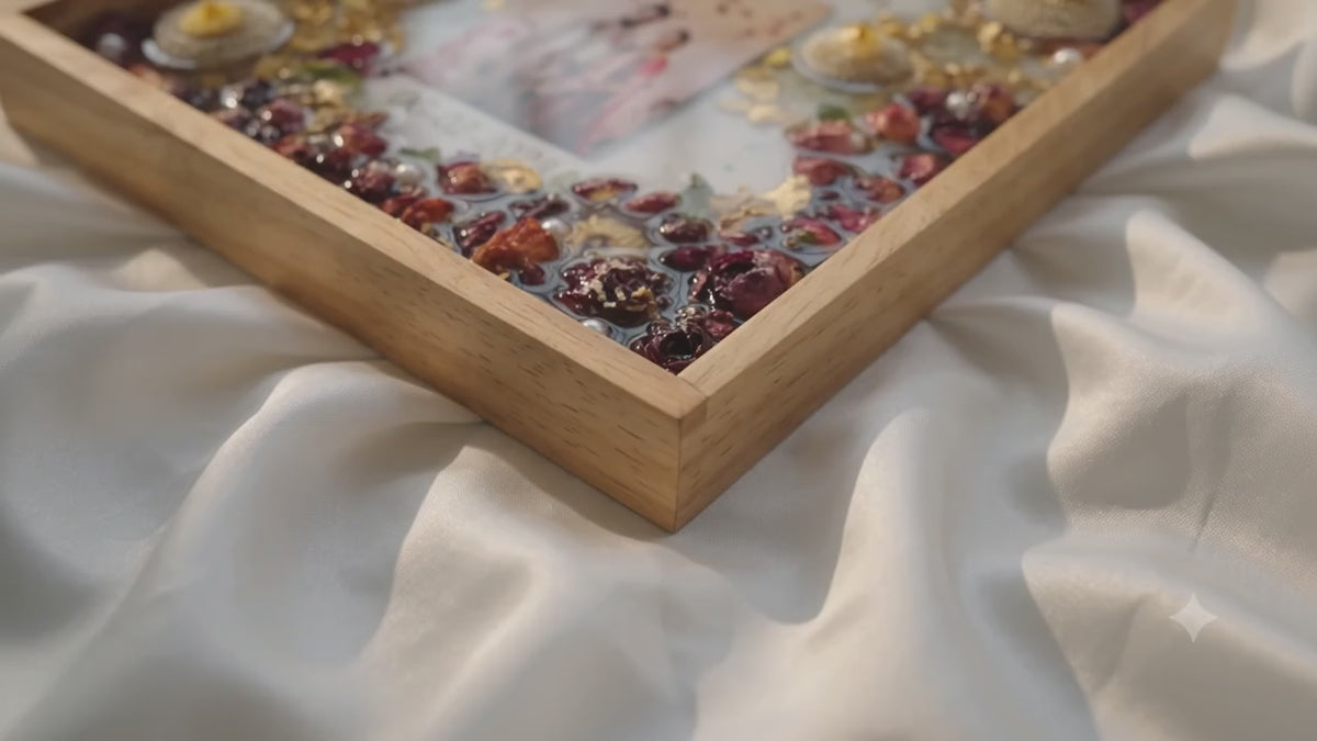 Personalized Resin Memory Tray – Photo & Name | Handmade Wedding Anniversary Gift